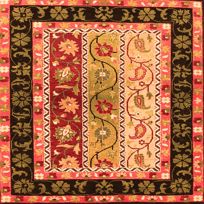 Round Machine Washable CON3090X Orange CON3090X Area Rugs, wshcon3090org