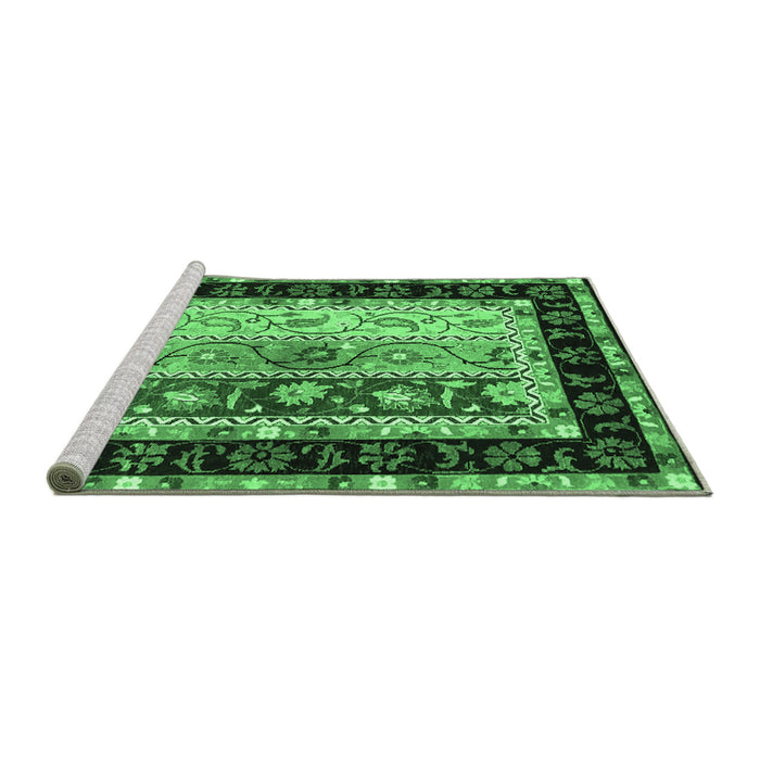 Sideview of Machine Washable CON3090X Emerald Green CON3090X Area Rugs, wshcon3090emgrn
