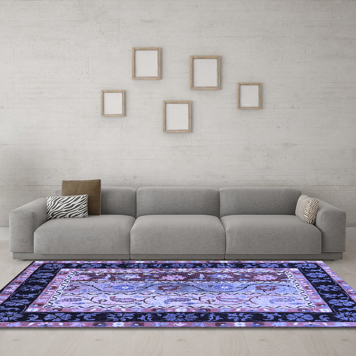 Machine Washable CON3090X Blue CON3090X Rug in a Living Room, wshcon3090blu