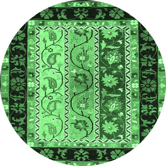 Round Machine Washable CON3090X Emerald Green CON3090X Area Rugs, wshcon3090emgrn