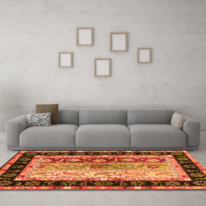 Machine Washable CON3090X Orange CON3090X Area Rugs in a Living Room, wshcon3090org