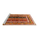 Serging Thickness of Machine Washable Contemporary Sand Brown Rug, wshcon3091