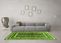 Machine Washable Oriental Green Traditional Rug, wshcon3091grn