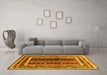 Machine Washable Oriental Yellow Traditional Rug in a Living Room, wshcon3091yw