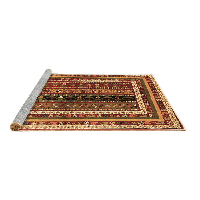 Sideview of Machine Washable Oriental Brown Traditional Rug, wshcon3091brn