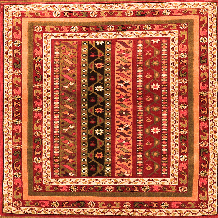 Serging Thickness of Oriental Orange Traditional Rug, con3091org