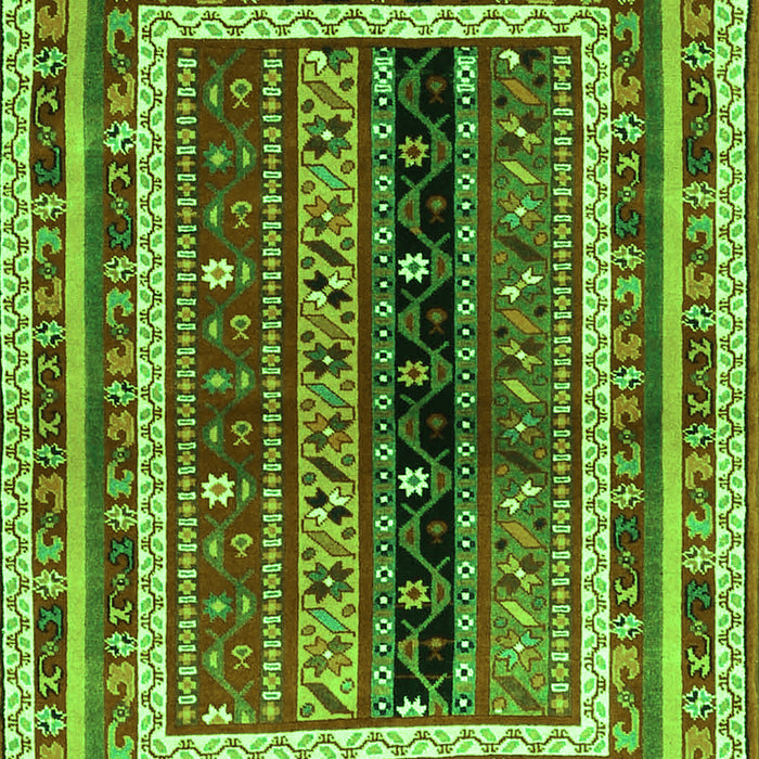 Serging Thickness of Machine Washable Oriental Green Traditional Area Rugs, wshcon3091grn