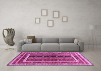 Machine Washable Oriental Purple Traditional Rug, wshcon3091pur