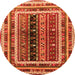 Square Oriental Orange Traditional Rug, con3091org