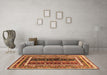 Machine Washable Oriental Brown Traditional Rug in a Living Room,, wshcon3091brn