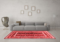 Machine Washable Oriental Red Traditional Rug, wshcon3091red