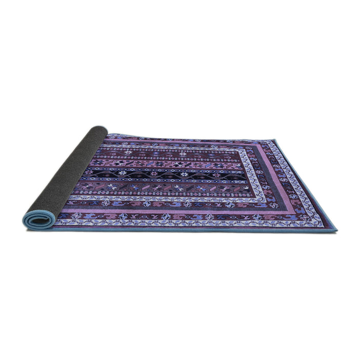 Sideview of Oriental Blue Traditional Rug, con3091blu