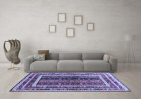 Machine Washable Oriental Blue Traditional Rug, wshcon3091blu