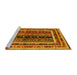 Sideview of Machine Washable Oriental Yellow Traditional Rug, wshcon3091yw