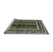 Sideview of Machine Washable Oriental Light Blue Traditional Rug, wshcon3091lblu