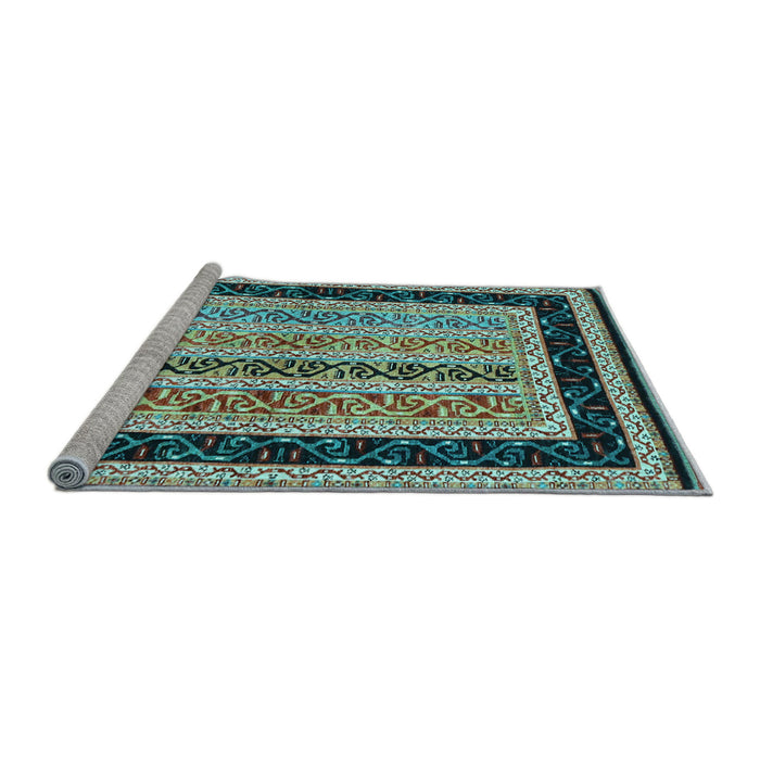 Sideview of Machine Washable Abstract Light Blue Contemporary Rug, wshcon3092lblu