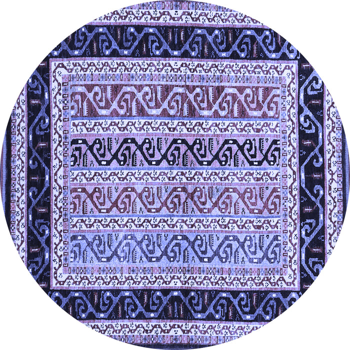Round Machine Washable Abstract Blue Contemporary Rug, wshcon3092blu