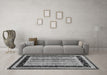 Machine Washable Abstract Gray Contemporary Rug in a Living Room,, wshcon3092gry