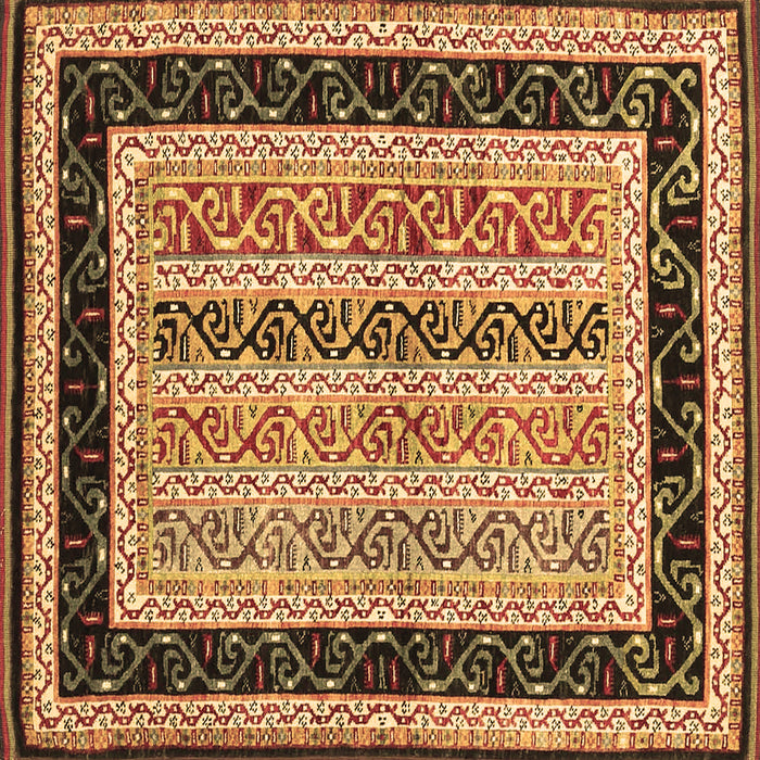 Square Machine Washable Abstract Brown Contemporary Rug, wshcon3092brn