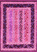 Machine Washable Abstract Pink Contemporary Rug, wshcon3092pnk