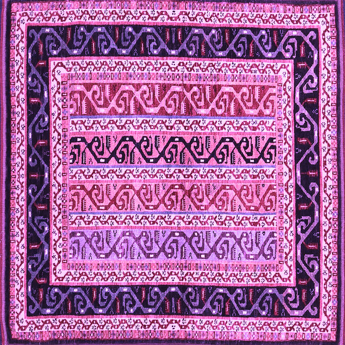 Square Machine Washable Abstract Purple Contemporary Area Rugs, wshcon3092pur