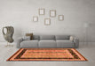 Machine Washable Abstract Orange Contemporary Area Rugs in a Living Room, wshcon3092org