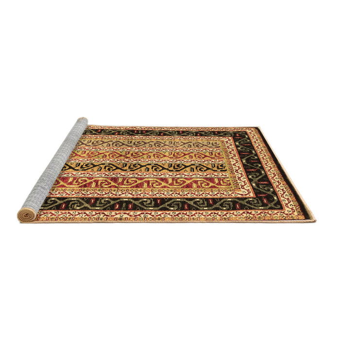 Sideview of Machine Washable Abstract Brown Contemporary Rug, wshcon3092brn