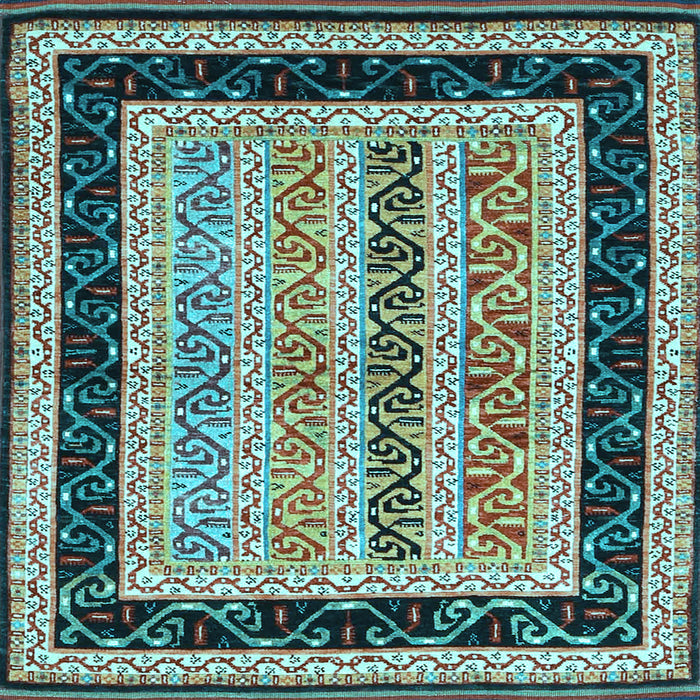 Square Abstract Light Blue Contemporary Rug, con3092lblu