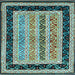 Square Abstract Light Blue Contemporary Rug, con3092lblu