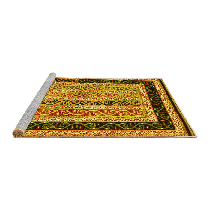 Sideview of Machine Washable Abstract Yellow Contemporary Rug, wshcon3092yw