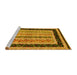 Sideview of Machine Washable Abstract Yellow Contemporary Rug, wshcon3092yw