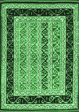 Abstract Emerald Green Contemporary Rug, con3092emgrn