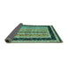 Sideview of Abstract Turquoise Contemporary Rug, con3092turq