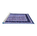 Sideview of Machine Washable Abstract Blue Contemporary Rug, wshcon3092blu