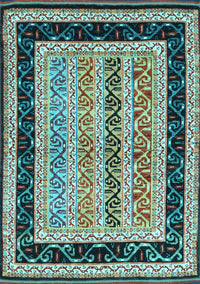 Abstract Light Blue Contemporary Rug, con3092lblu