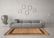 Machine Washable Abstract Brown Contemporary Rug in a Living Room,, wshcon3092brn