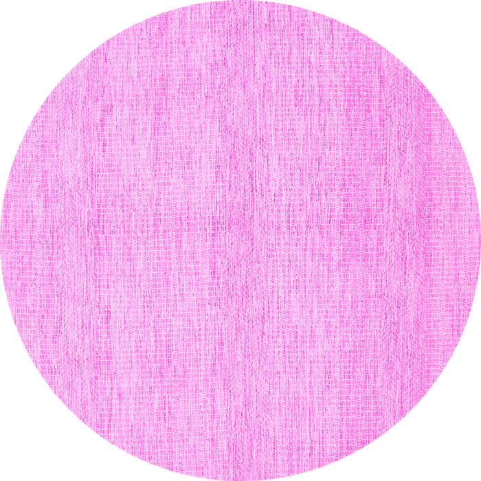 Round Machine Washable Solid Pink Modern Rug, wshcon309pnk