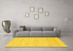 Machine Washable Solid Yellow Modern Rug in a Living Room, wshcon309yw