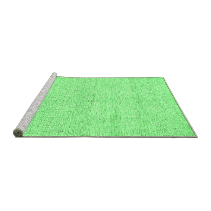 Sideview of Machine Washable Solid Emerald Green Modern Area Rugs, wshcon309emgrn