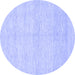 Round Solid Blue Modern Rug, con309blu