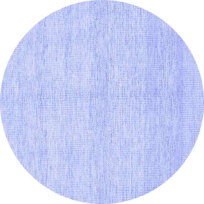 Round Machine Washable Solid Blue Modern Rug, wshcon309blu