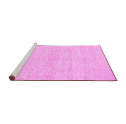 Sideview of Machine Washable Solid Pink Modern Rug, wshcon309pnk