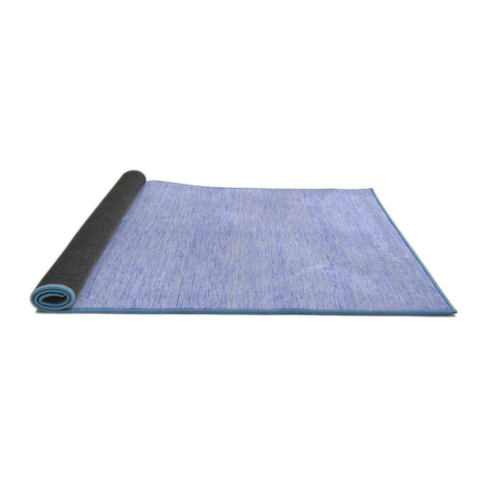 Sideview of Solid Blue Modern Rug, con309blu