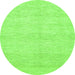 Square Solid Green Modern Rug, con309grn