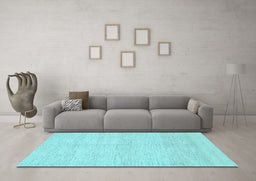 Machine Washable Solid Light Blue Modern Rug in a Living Room, wshcon309lblu
