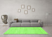 Machine Washable Solid Green Modern Area Rugs in a Living Room,, wshcon309grn