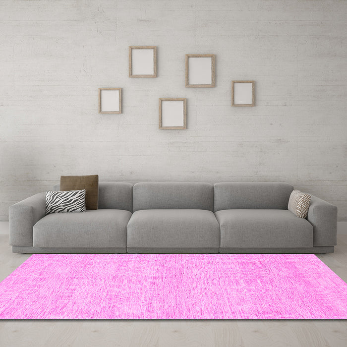 Machine Washable Solid Pink Modern Rug in a Living Room, wshcon309pnk