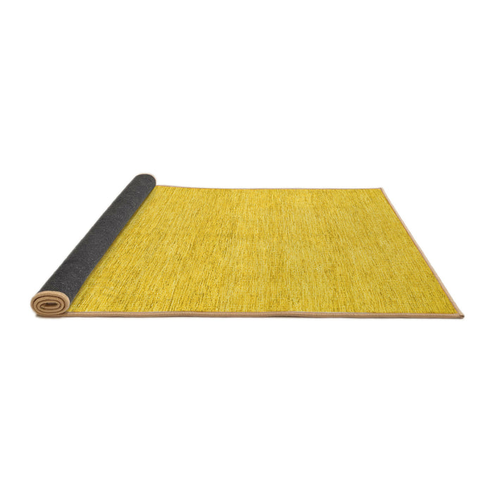 Sideview of Solid Yellow Modern Rug, con309yw
