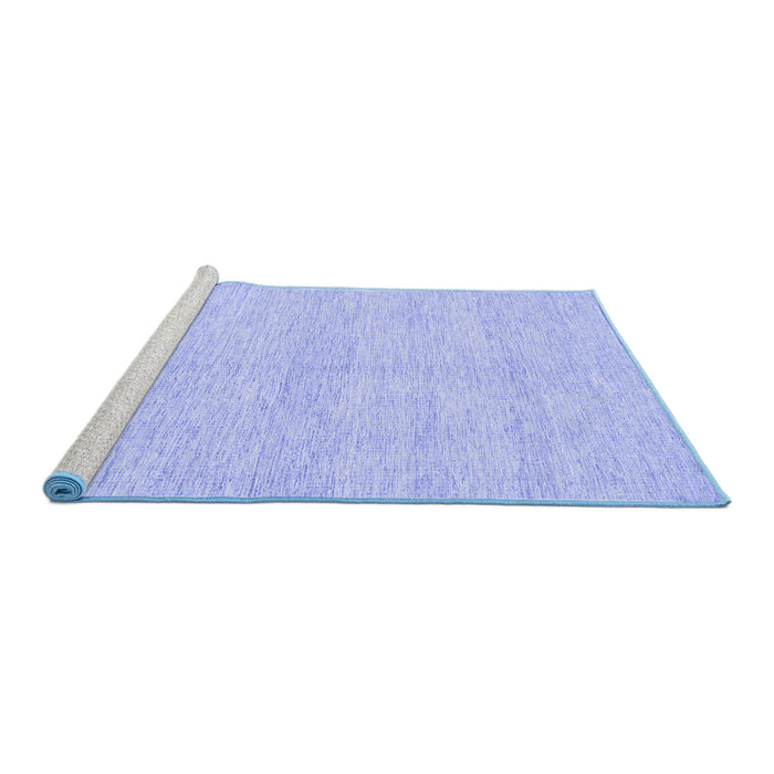 Sideview of Machine Washable Solid Blue Modern Rug, wshcon309blu