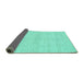 Sideview of Solid Turquoise Modern Rug, con309turq